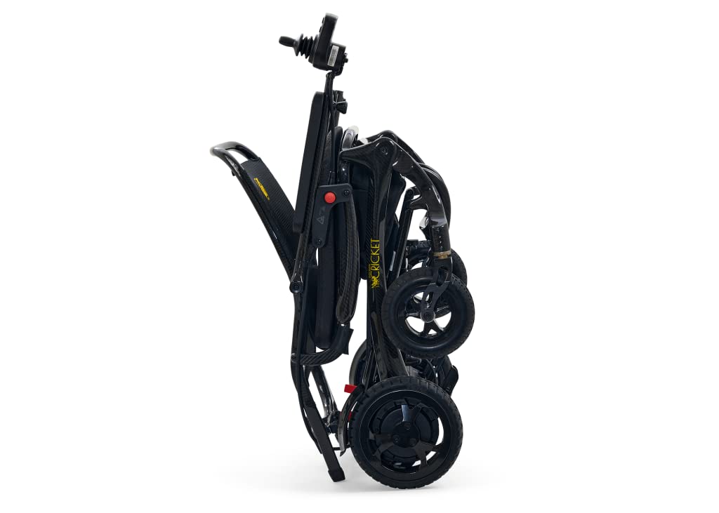 Golden Technologies Cricket Ultra Lightweight Portable Manual Folding Travel Power Wheelchair - Carbon Fiber Frame - 39.3 lbs. Total - Airline and Cruise Approved Lithium Battery