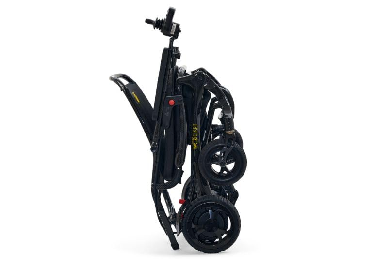 Golden Technologies Cricket Ultra Lightweight Portable Manual Folding Travel Power Wheelchair - Carbon Fiber Frame - 39.3 lbs. Total - Airline and Cruise Approved Lithium Battery