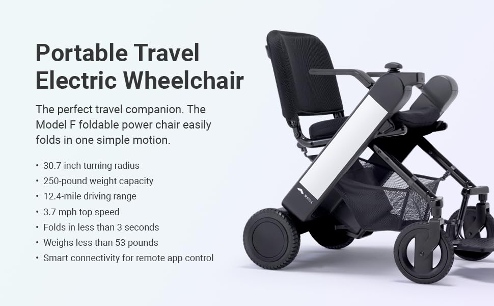 WHILL Model F Power Chair - Convenience and Performance - with Foldable Design, Smart Technology, and Remote Control via App - A Perfect Mobility Solution for Adults and Elderly. - Red (One Size)