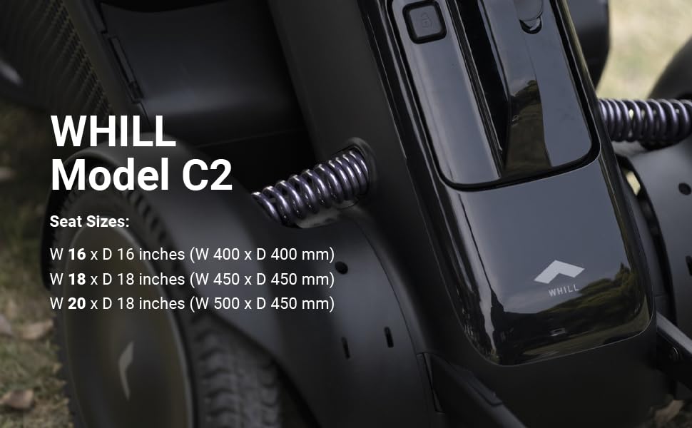 WHILL Model C2 Portable Power Chair (Black, 20" Wide Seat)