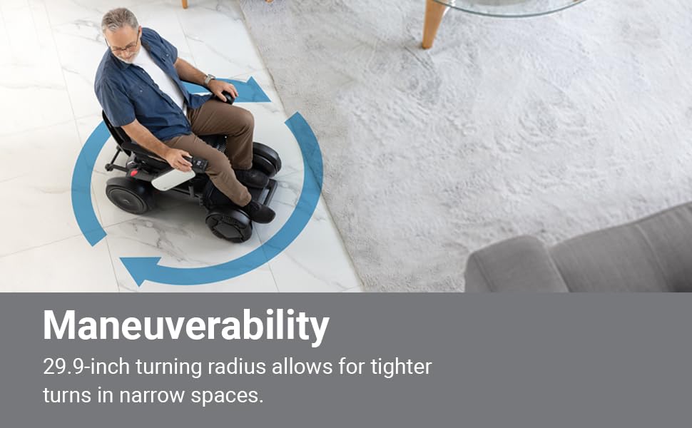 WHILL Model C2 Portable Power Chair (Black, 20" Wide Seat)