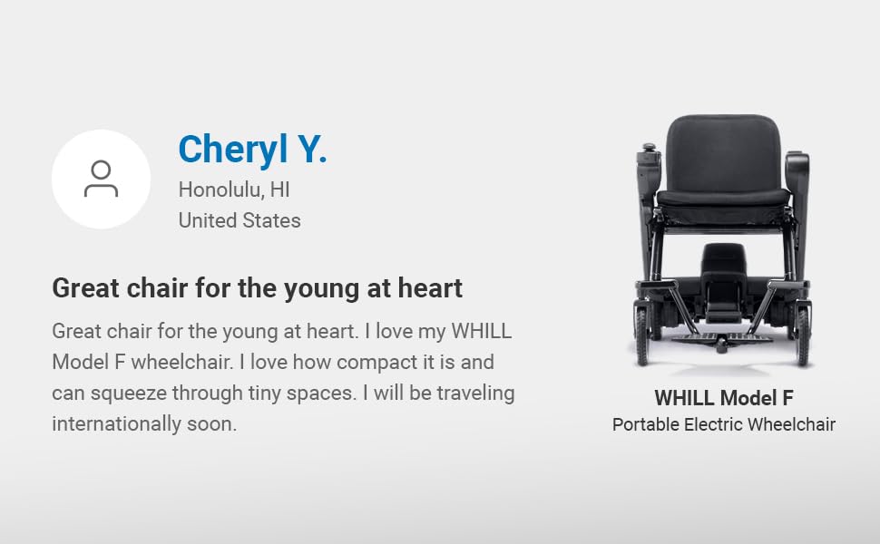 WHILL Model F Power Chair - Convenience and Performance - with Foldable Design, Smart Technology, and Remote Control via App - A Perfect Mobility Solution for Adults and Elderly. - Red (One Size)