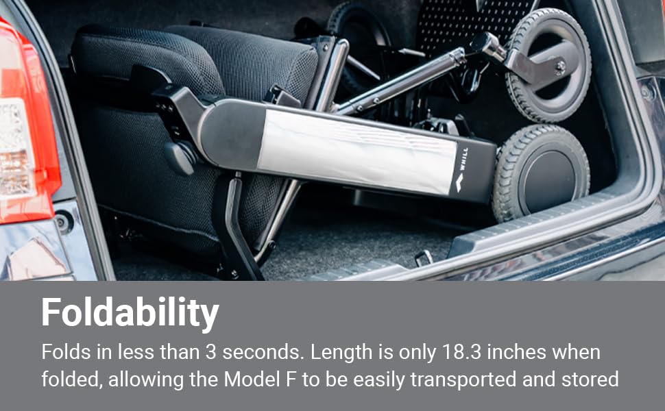 WHILL Model F Power Chair - Convenience and Performance - with Foldable Design, Smart Technology, and Remote Control via App - A Perfect Mobility Solution for Adults and Elderly. - Red (One Size)