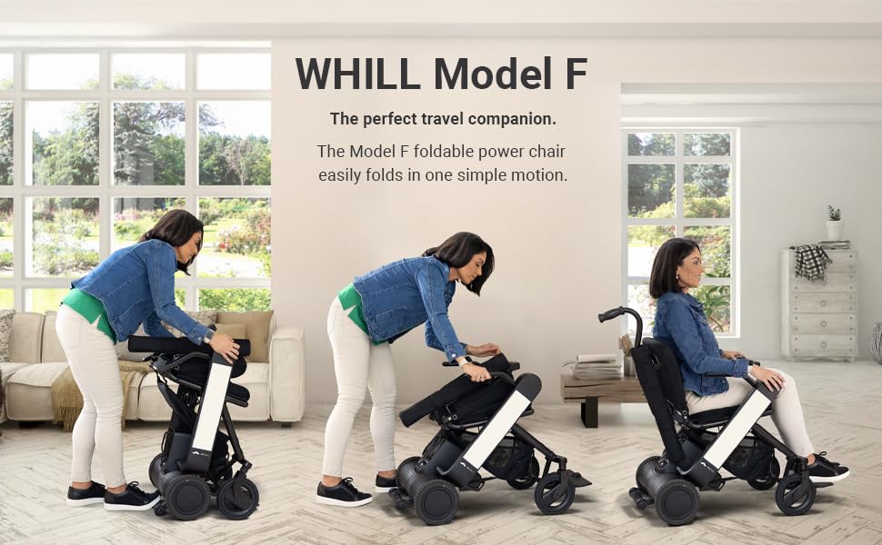 WHILL Model F Power Chair - Convenience and Performance - with Foldable Design, Smart Technology, and Remote Control via App - A Perfect Mobility Solution for Adults and Elderly. - Red (One Size)