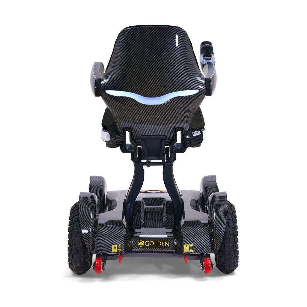 Golden Technologies Ally Sport - Automatic Folding Power Wheelchair w/ 10" Omni-Directional Front Wheels - Airline Approved - Suspension - 30" Turning Radius - Smart Control App (White)