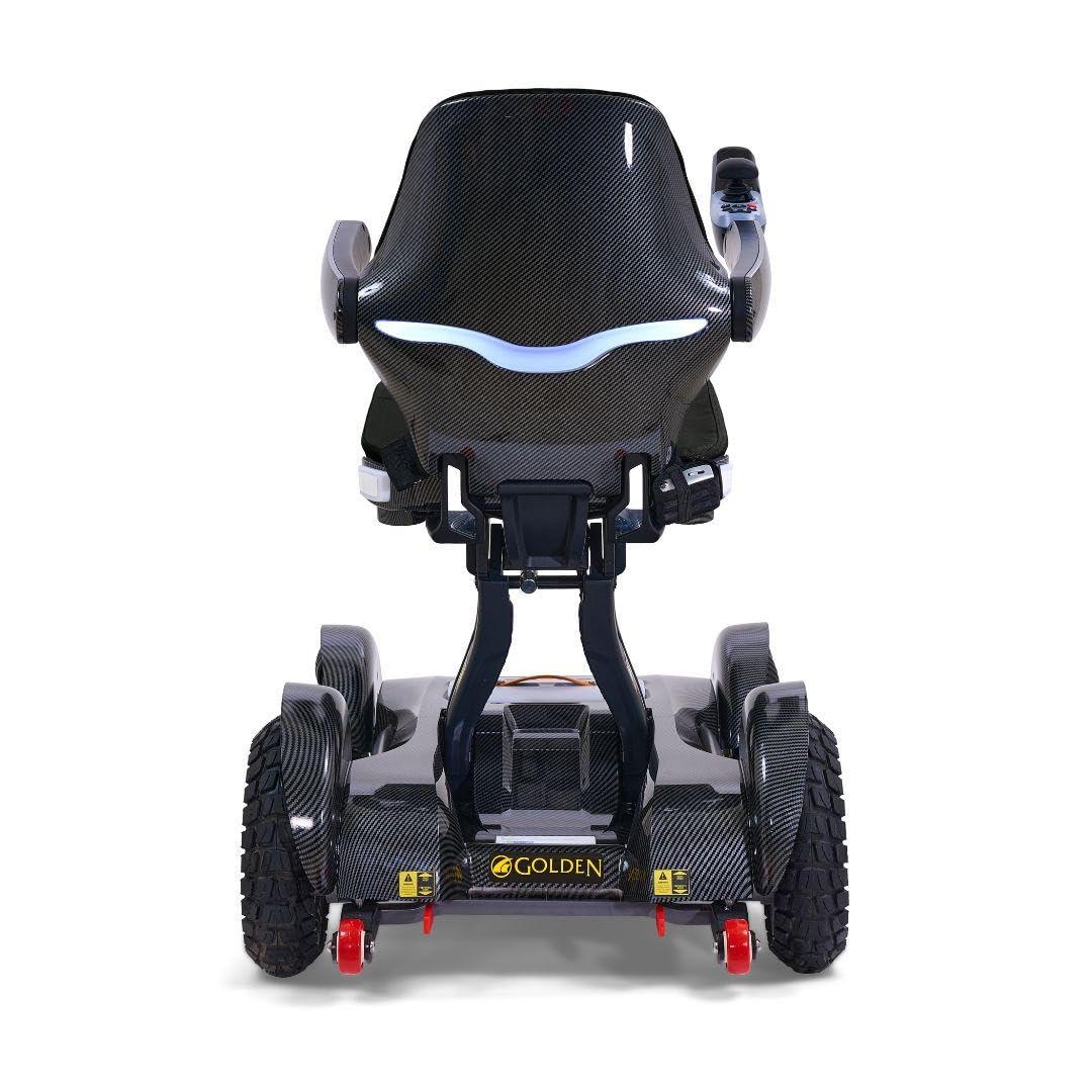 Golden Technologies Ally Sport - Automatic Folding Power Wheelchair w/ 10" Omni-Directional Front Wheels - Airline Approved - Suspension - 30" Turning Radius - Smart Control App (White)