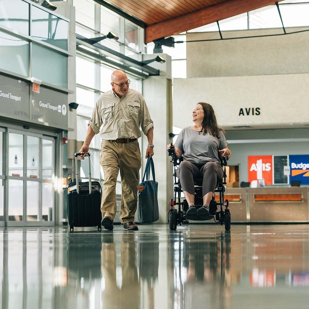 Pride Mobility Jazzy Carbon Power Chair - Electric Wheelchair for Adults, 300 Lbs Weight Capacity, 12 Ah Battery, White, 17"x17" Black Foam Seat