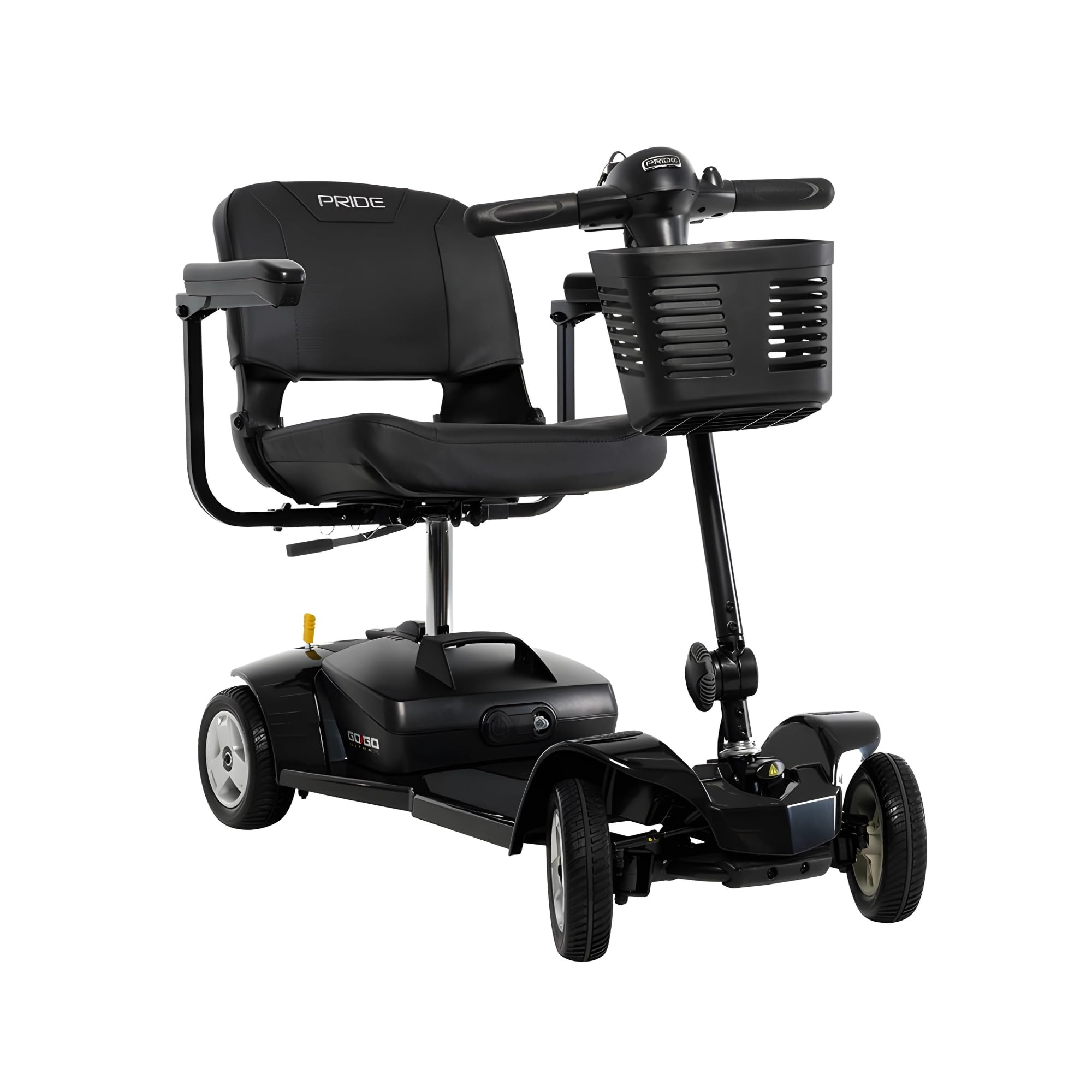Pride Mobility Go Go Ultra X 4-wheel Scooter - Travel Mobility for Adults, 12 Ah Battery, 300 Lbs Weight Capacity, Seat Dimensions - 17"" W x 17"" D - S49, Black