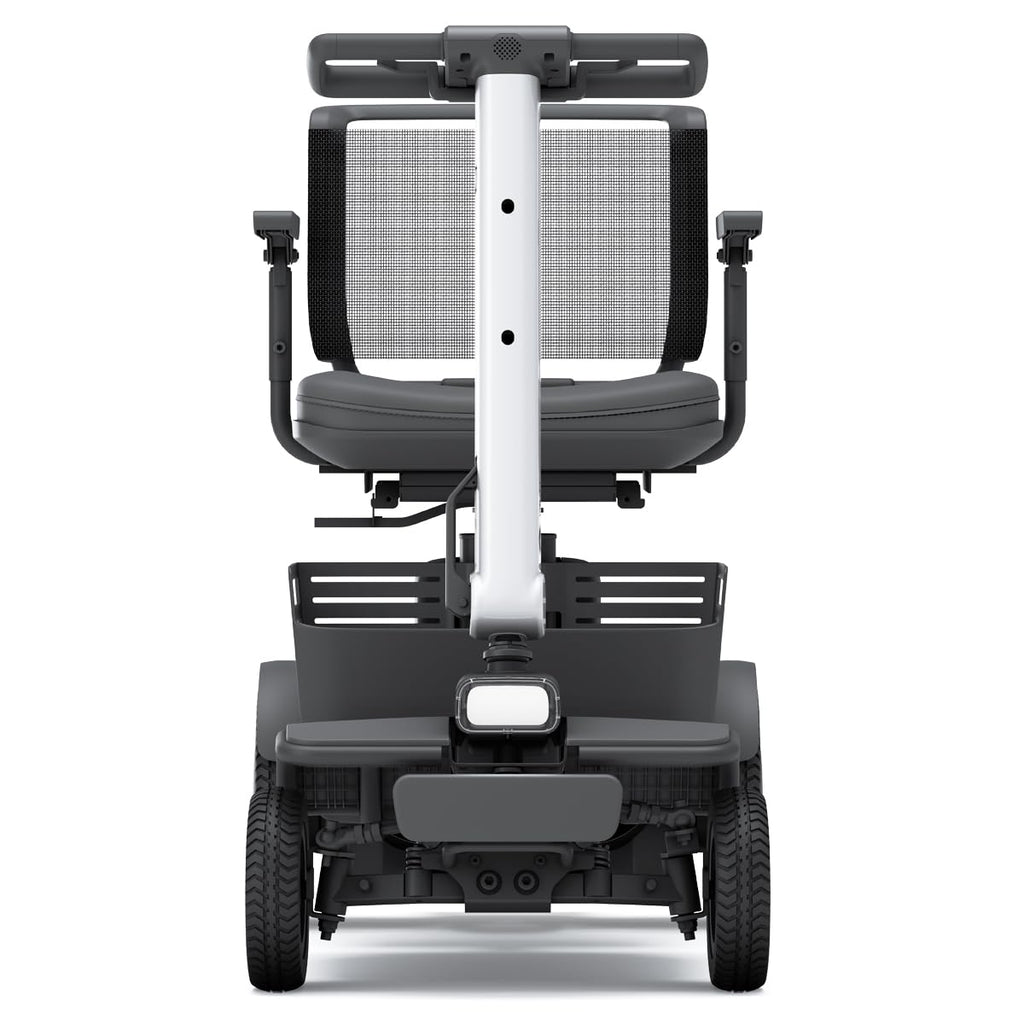 WHILL Model R 4-Wheel Scooter - White, Portable, Electric, Li-ion Battery, 300 LB Weight Capacity, Air Travel Friendly, 4-Point Suspension w/Stabilization Technology. Zero Turn