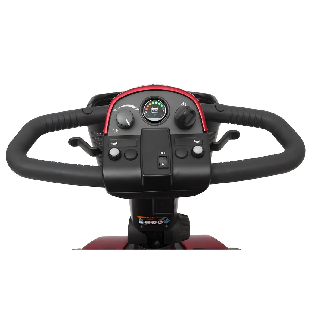 Pride Mobility Victory 10 4-Wheel Scooter - Comfort Mobility for Adults, 40 Ah Battery, 400 Lbs Weight Capacity, Candy Apple Red, 18"x17" Fordable Seat - SC710