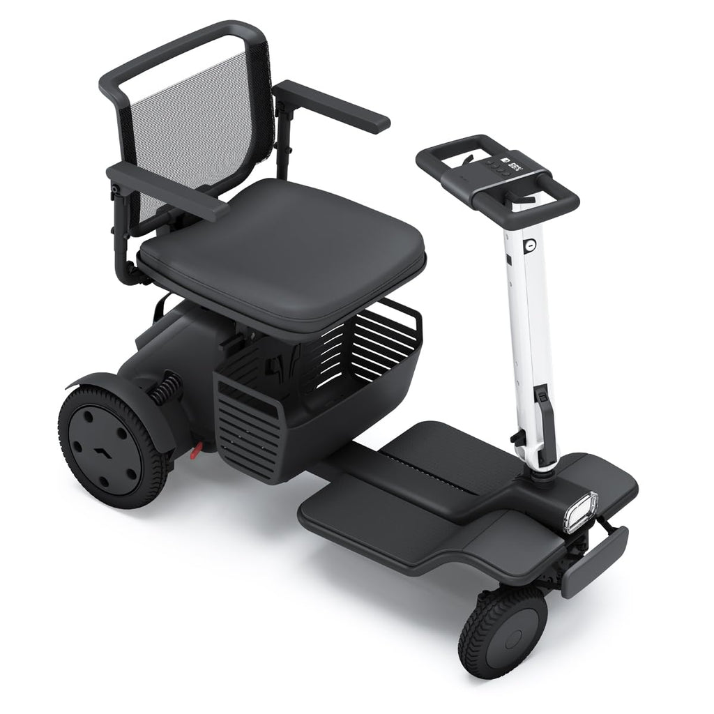 WHILL Model R 4-Wheel Scooter - White, Portable, Electric, Li-ion Battery, 300 LB Weight Capacity, Air Travel Friendly, 4-Point Suspension w/Stabilization Technology. Zero Turn