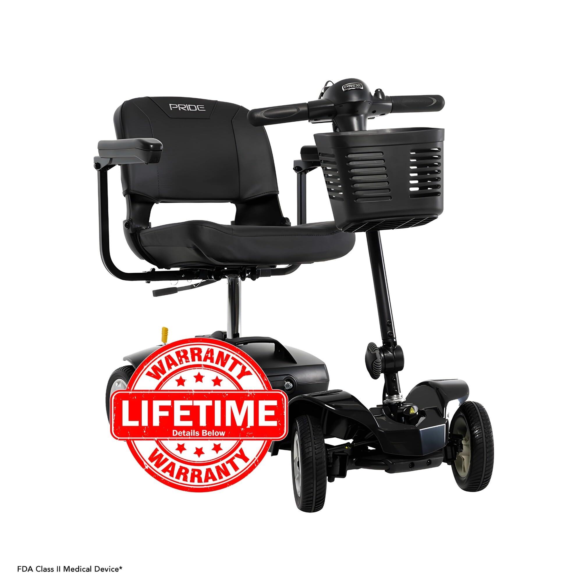 Pride Mobility Go Go Ultra X 4-wheel Scooter - Travel Mobility for Adults, 12 Ah Battery, 300 Lbs Weight Capacity, Seat Dimensions - 17"" W x 17"" D - S49, Black