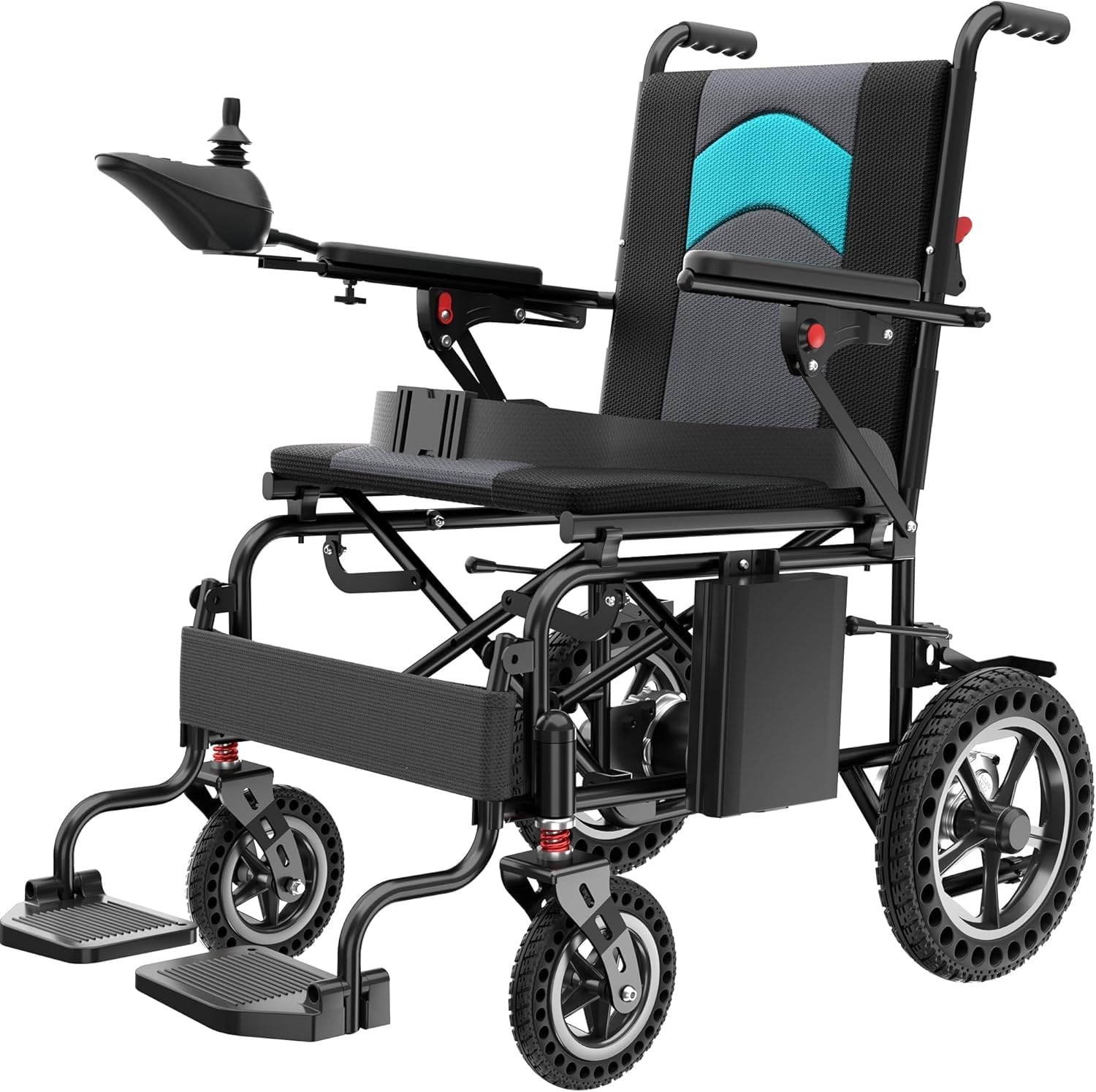 Electric Wheelchairs for Adults Lightweight 38lbs, Foldable Motorized Wheelchair for Seniors, 15 Miles Long Travel Range, All Terrain Portable Power Wheelchair Support 350 lbs(18.5 Inch Wide Seat)