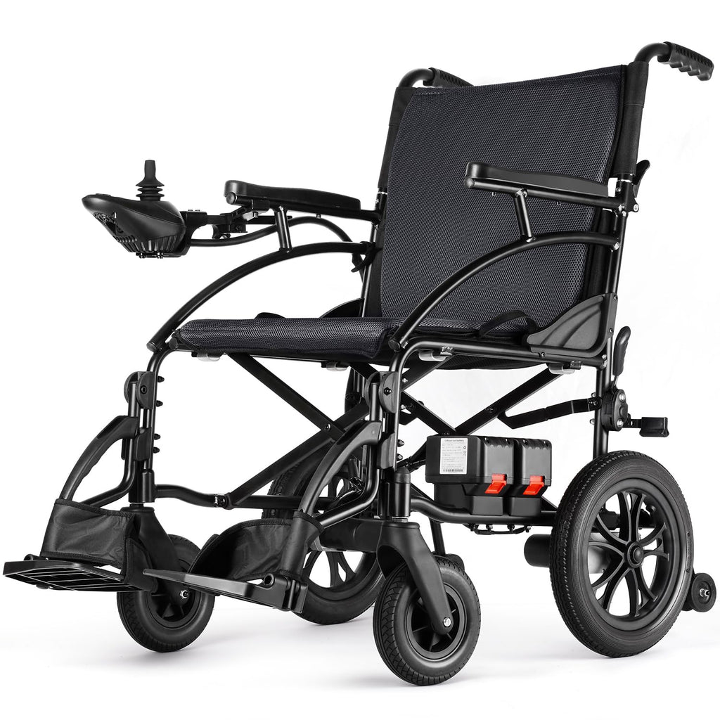 Zurcheel SLF30 Electric Wheelchairs for Adults, Foldable Durable Motorized Wheelchair with 19 Inch Seat and Supports Up to 300 lbs Airline Approved(36 Lbs, Grey)