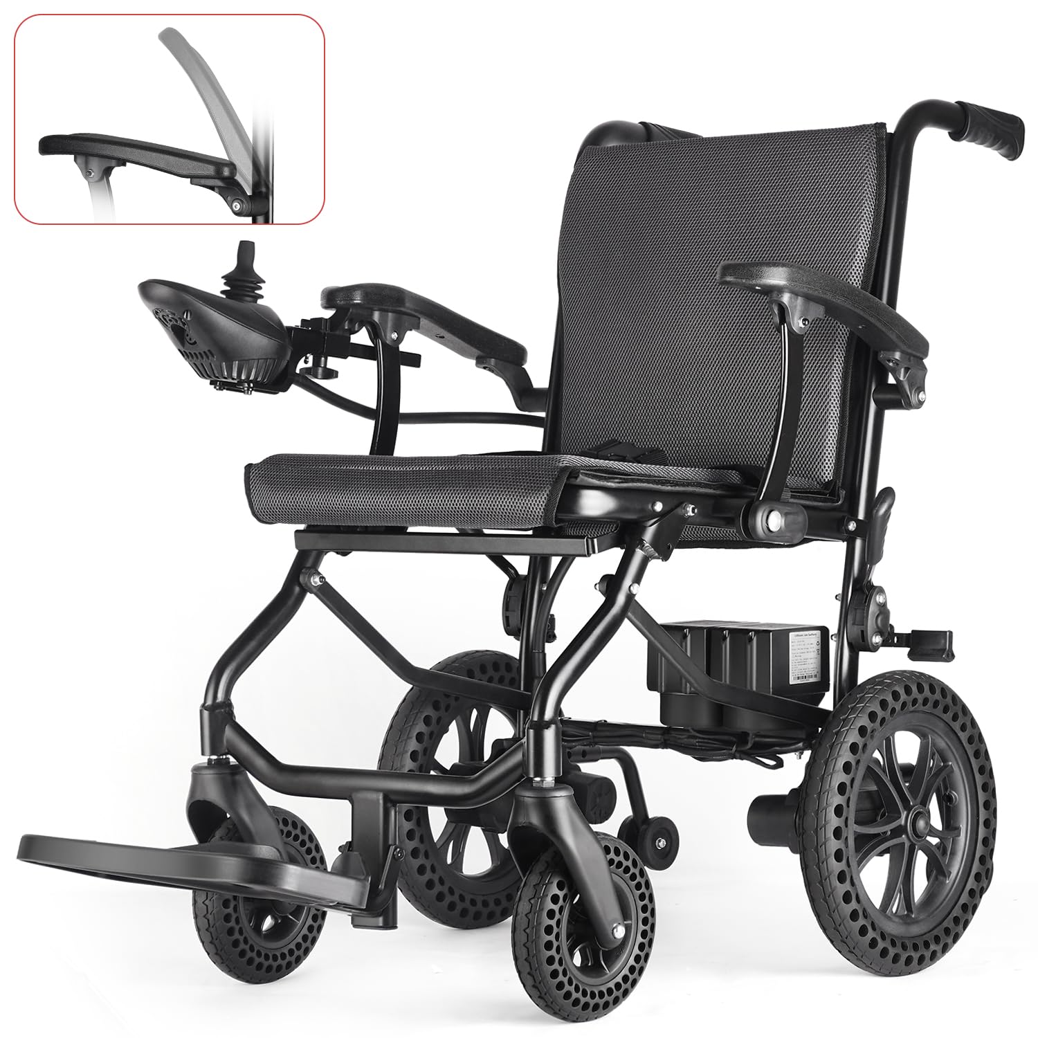 Zurcheel SLB30 Electric Wheelchairs for Adults, Lightweight Foldable Motorized Wheelchair with Removable Battery Liftable Armrest Airline Approved(30 Lbs, Grey)