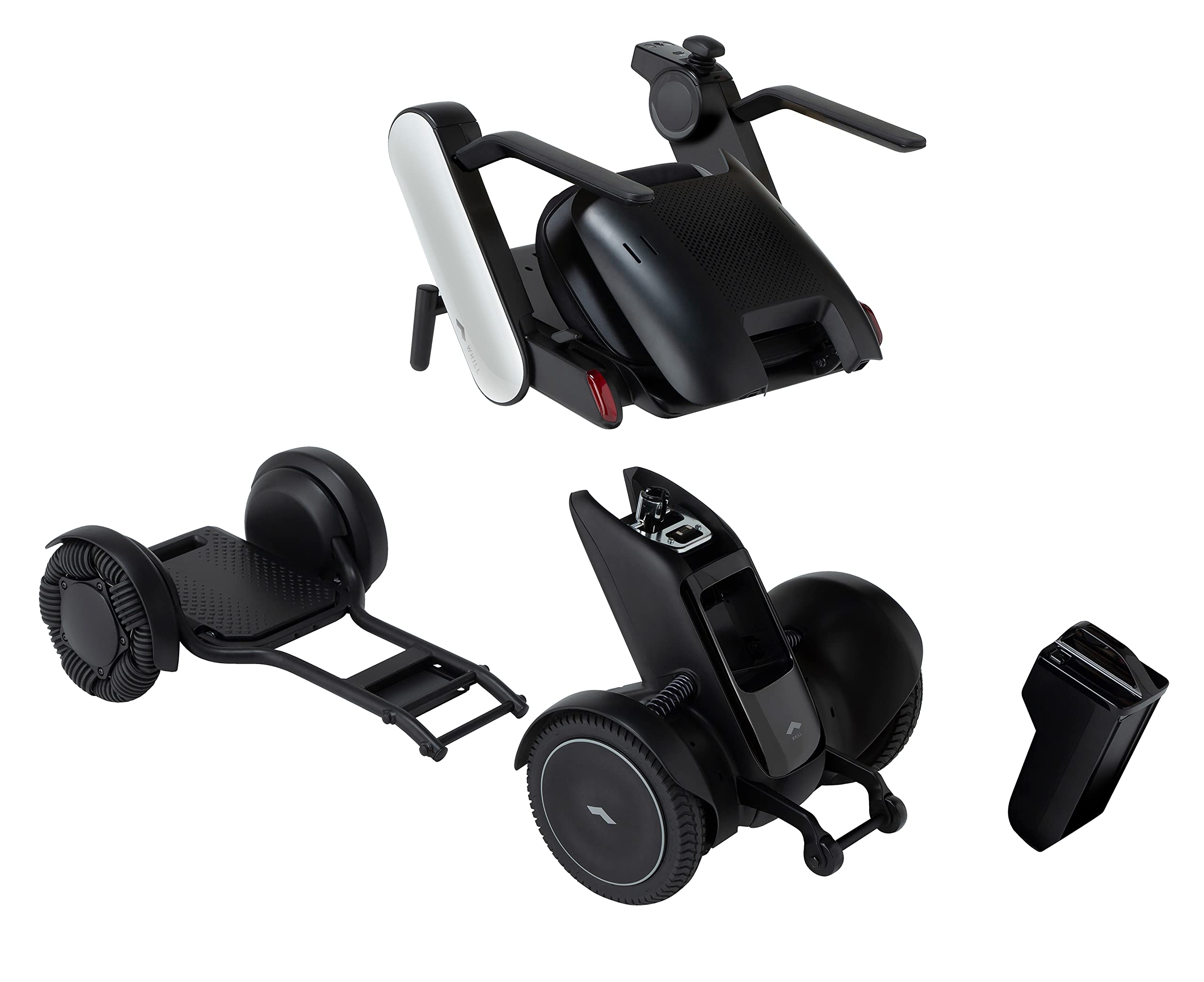 WHILL Model C2 Portable Power Chair (Black, 20" Wide Seat)