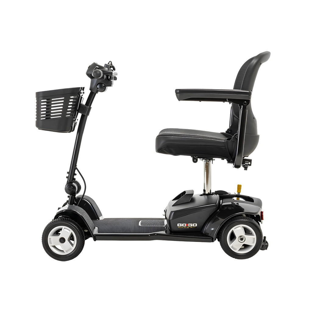 Pride Mobility Go Go Ultra X 4-wheel Scooter - Travel Mobility for Adults, 12 Ah Battery, 300 Lbs Weight Capacity, Seat Dimensions - 17"" W x 17"" D - S49, Black