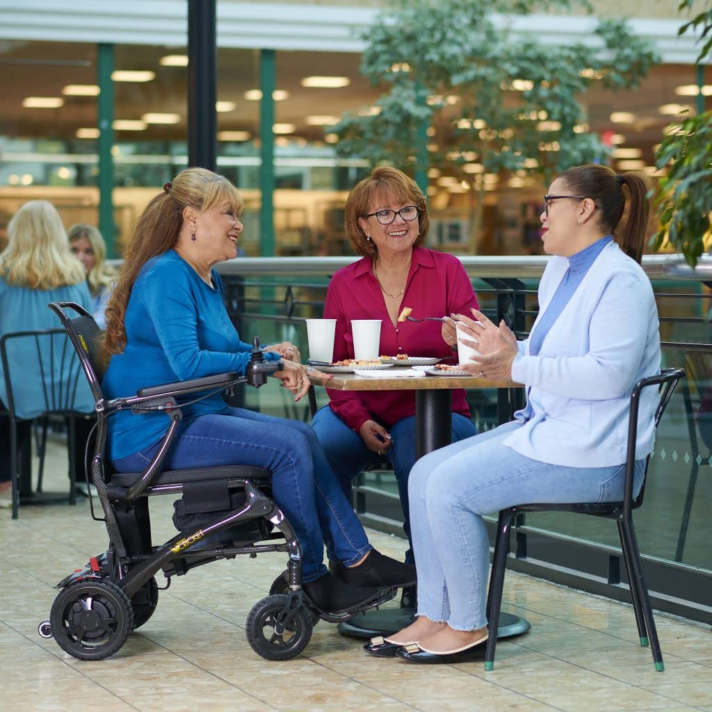 Golden Technologies Cricket Ultra Lightweight Portable Manual Folding Travel Power Wheelchair - Carbon Fiber Frame - 39.3 lbs. Total - Airline and Cruise Approved Lithium Battery