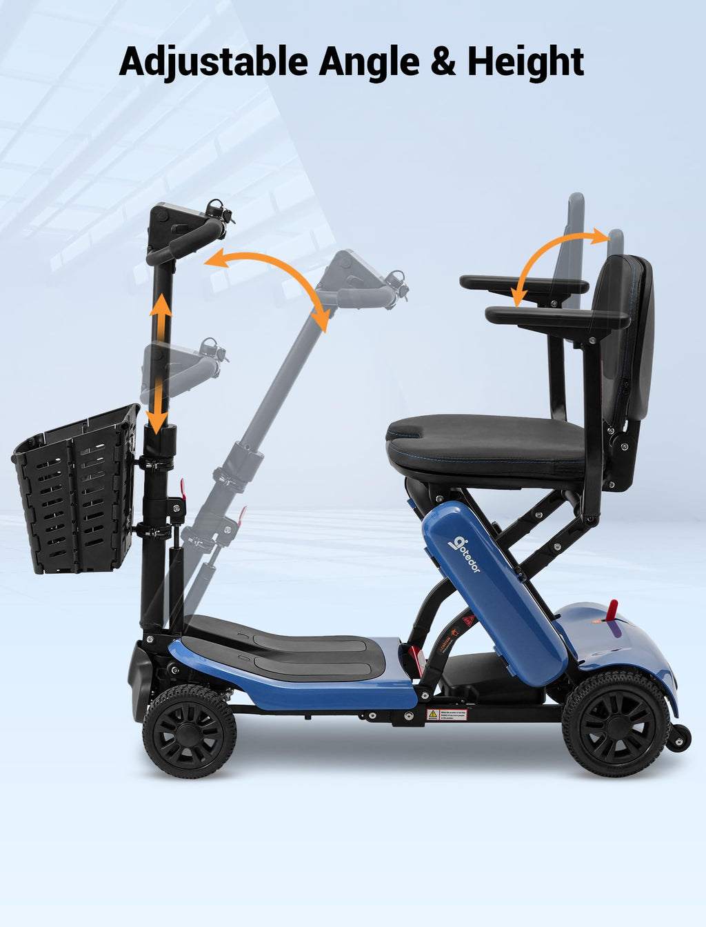 Aotedor Mobility Scooter for Seniors, 3 Batteries 18 Miles Long Range Mobility Scooter for Adults 46lb Lightweight Folding Electric Portable Scooter with Detachable Basket All-Terrain Airline Approved