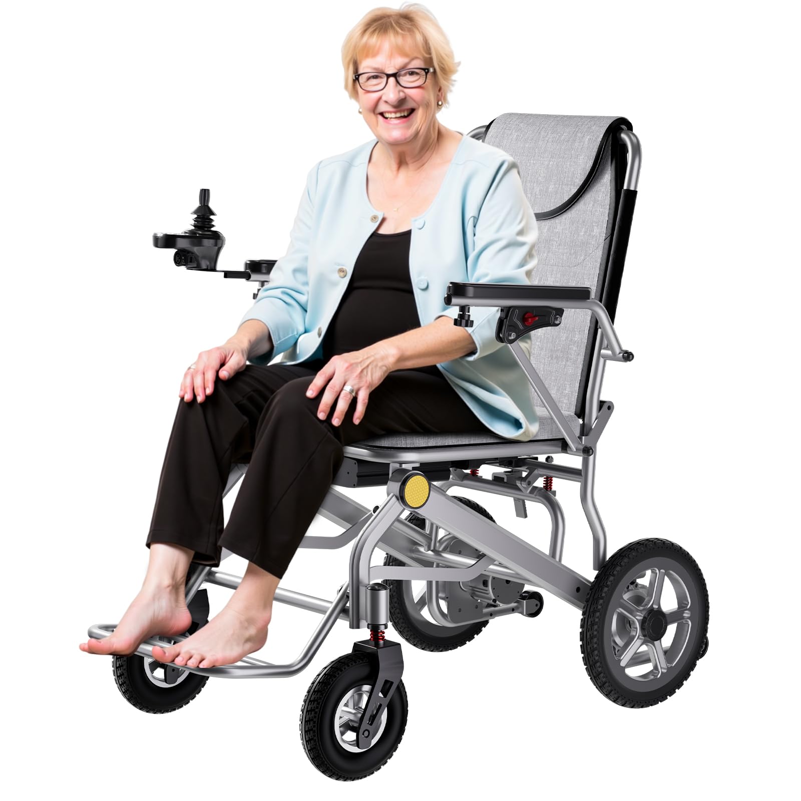 Electric Wheelchair for Adults, 36lb Lightweight Electric Wheelchairs, 3 Seconds Folding Portable Wheelchair for Easy Transport, All Terrain Motorized Wheelchair with 18+ Miles Long Travel Range