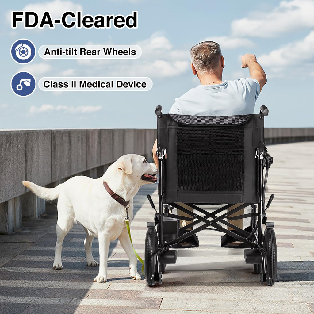 Zurcheel SLF30 Electric Wheelchairs for Adults, Foldable Durable Motorized Wheelchair with 19 Inch Seat and Supports Up to 300 lbs Airline Approved(36 Lbs, Grey)