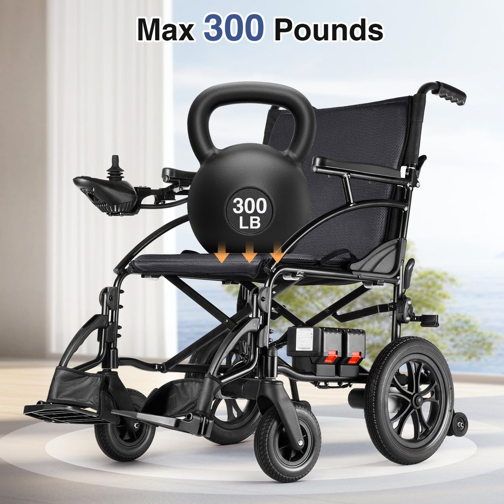 Zurcheel SLF30 Electric Wheelchairs for Adults, Foldable Durable Motorized Wheelchair with 19 Inch Seat and Supports Up to 300 lbs Airline Approved(36 Lbs, Grey)