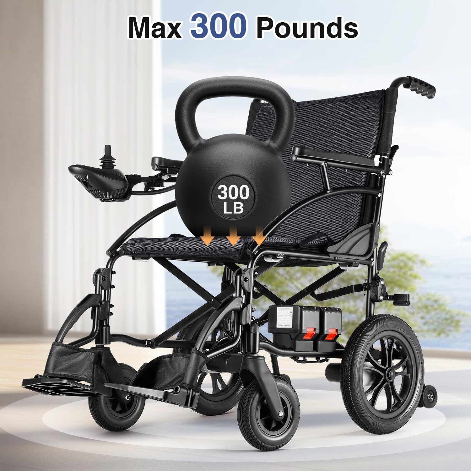 Zurcheel SLF30 Electric Wheelchairs for Adults, Foldable Durable Motorized Wheelchair with 19 Inch Seat and Supports Up to 300 lbs Airline Approved(36 Lbs, Grey)