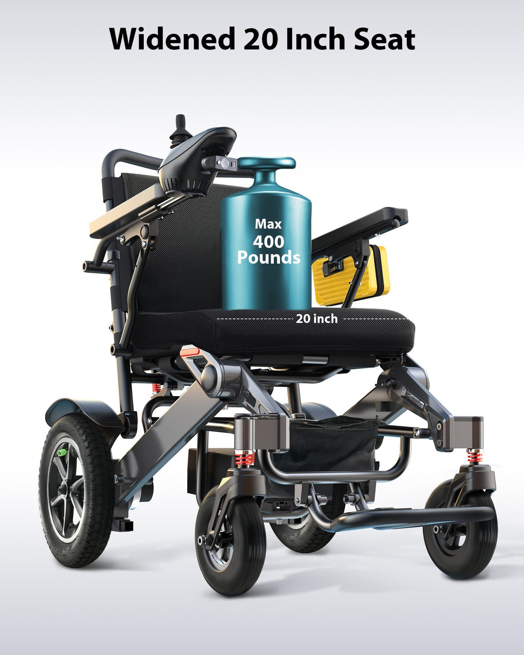 Goldseason 30 Miles Range Electric Wheelchairs for Adults - 500W Motor All Terrain Power Wheelchair with 13'' Large Tires, Support 400 lb Foldable Mobility Motorized Wheelchair for Seniors, Black