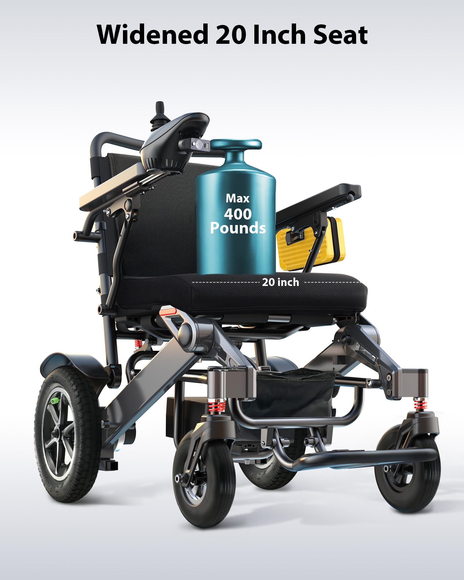 Goldseason 30 Miles Range Electric Wheelchairs for Adults - 500W Motor All Terrain Power Wheelchair with 13'' Large Tires, Support 400 lb Foldable Mobility Motorized Wheelchair for Seniors, Black