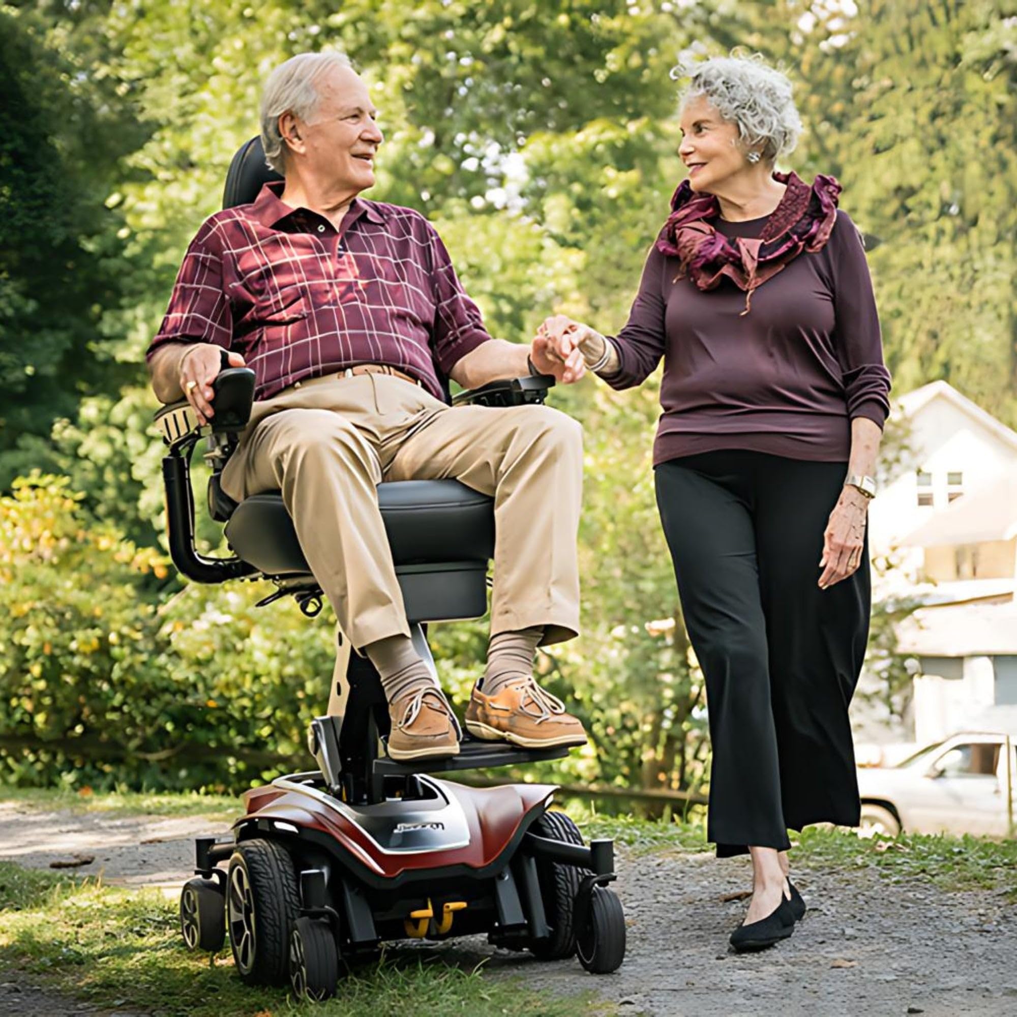 Pride Jazzy Air 2 Power Chair - Electric Wheelchair Scooter for Adults, 40 Ah Battery, 300 Lbs Weight Capacity, Black Pearl, 20" x20-22 Seat Size