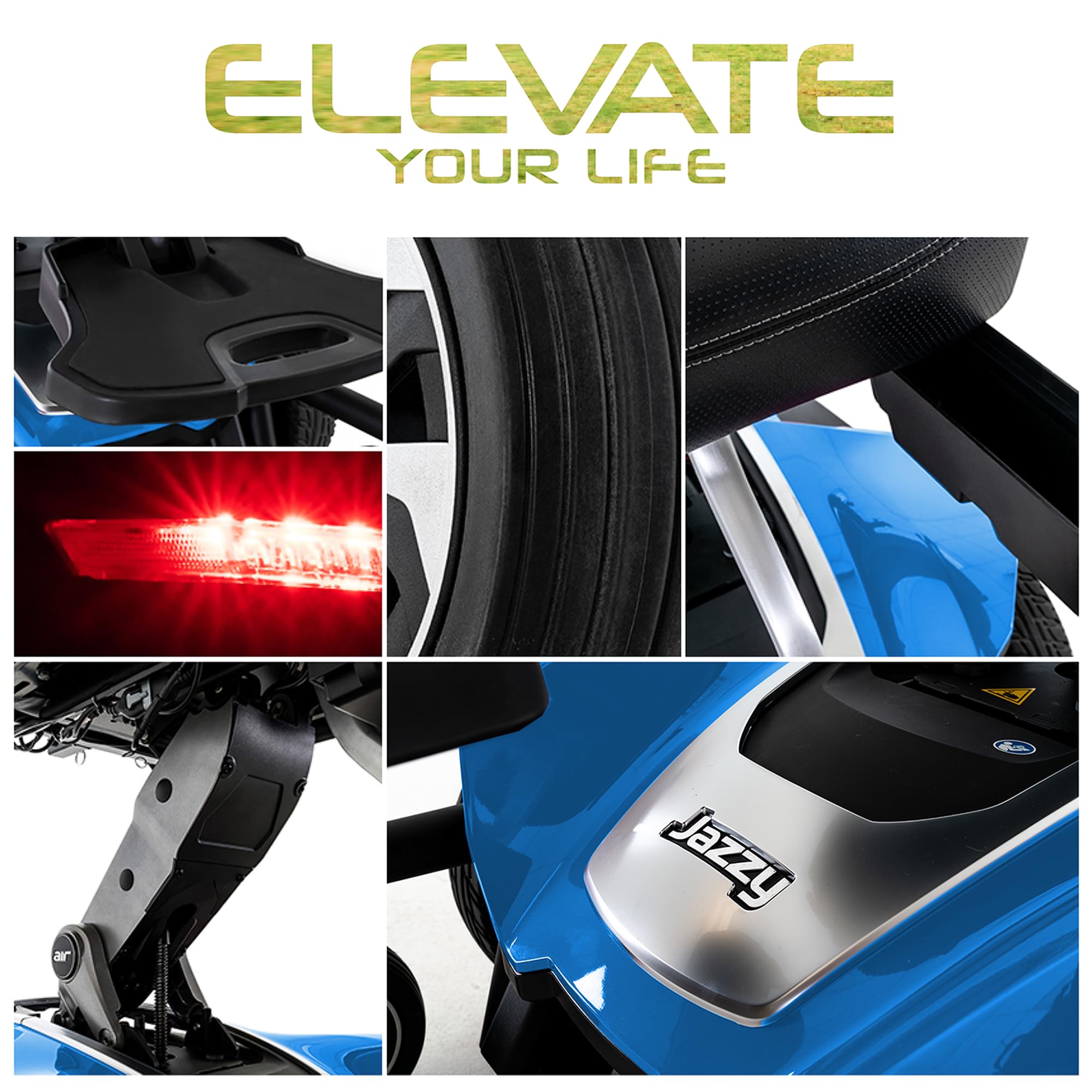 Pride Jazzy Air 2 Power Chair - Electric Wheelchair Scooter for Adults, 40 Ah Battery, 300 Lbs Weight Capacity, Black Pearl, 20" x20-22 Seat Size