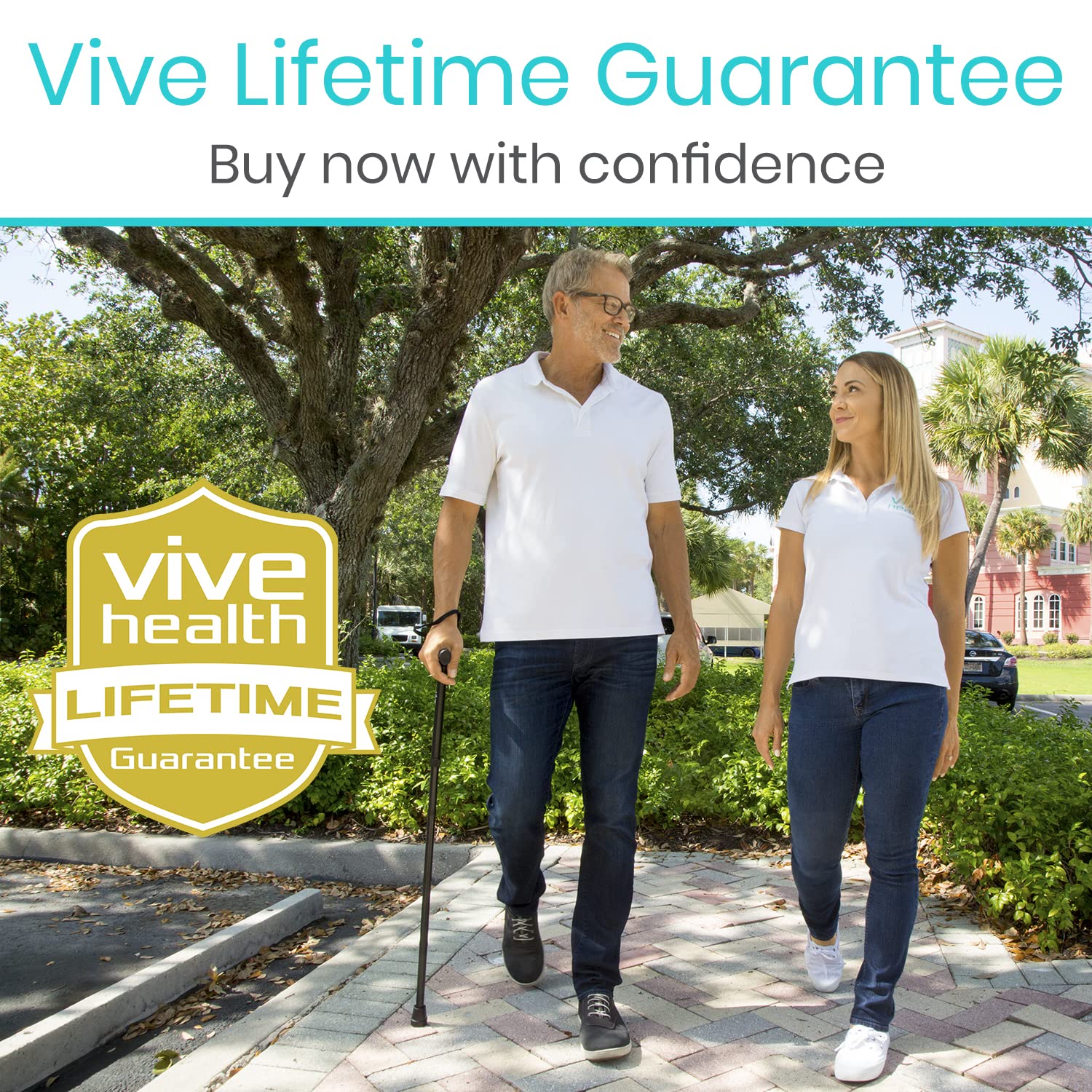 Vive Folding Cane - Foldable Walking Cane for Men, Women - Fold-up, Collapsible, Lightweight, Adjustable, Portable Hand Walking Stick - Balancing Mobility Aid - Sleek, Comfortable