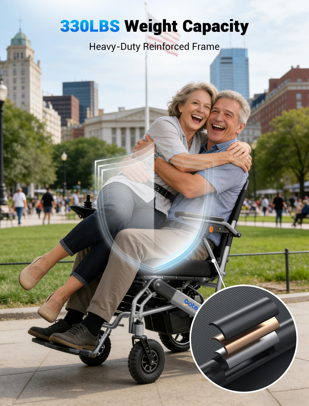 2026 Upgraded Aotedor Electric Wheelchairs for Adults, 35 Mi Long Range with Two Batteries and Dual Brushless Motors, Foldable Power Wheelchair, 330 lbs Capacity Motorized Wheelchair Airline Approved