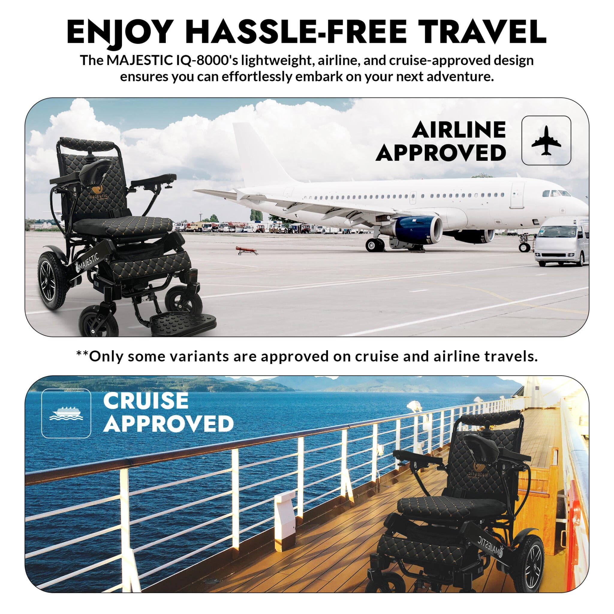 330 lbs Weight Capacity, Long Battery Range, Electric Wheelchairs for Adults, US Based Premium Customer Support, Remote Controlled Lightweight Wheel Chair for Seniors, IQ-8000 by Majestic