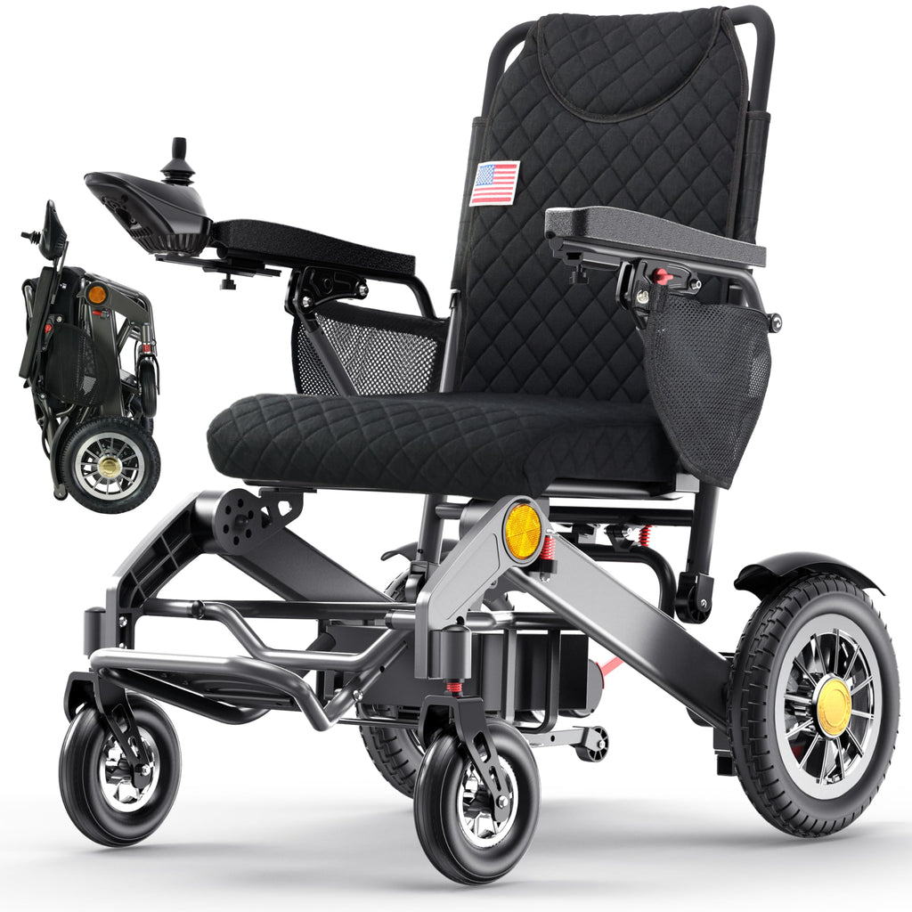 Heavy-Duty Aluminum Electric Wheelchairs for Adults - 20'' Wider Seat & 25 Miles Range, 500W Motor All Terrain Power Wheelchair with 13'' Large Tires, 400 lb Capacity Foldable Motorized Wheelchair