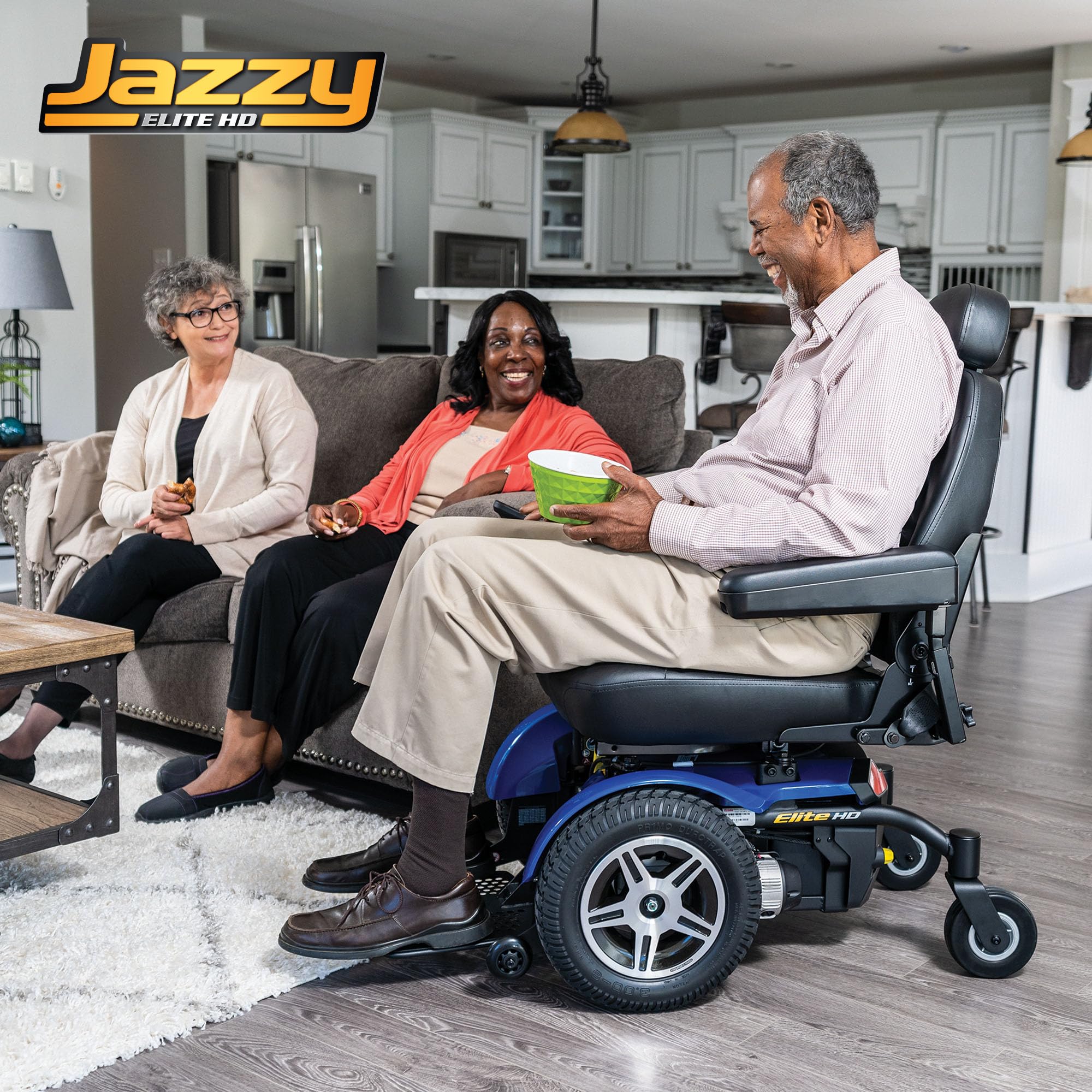 Pride Mobility Jazzy Elite HD Group 2 Heavy Duty Power Chair, Front Wheel Drive, Motorized Electric Wheelchair for Adults, 450 lbs. WC, Up to 4 MPH, 12.5 Miles Range Per Charge