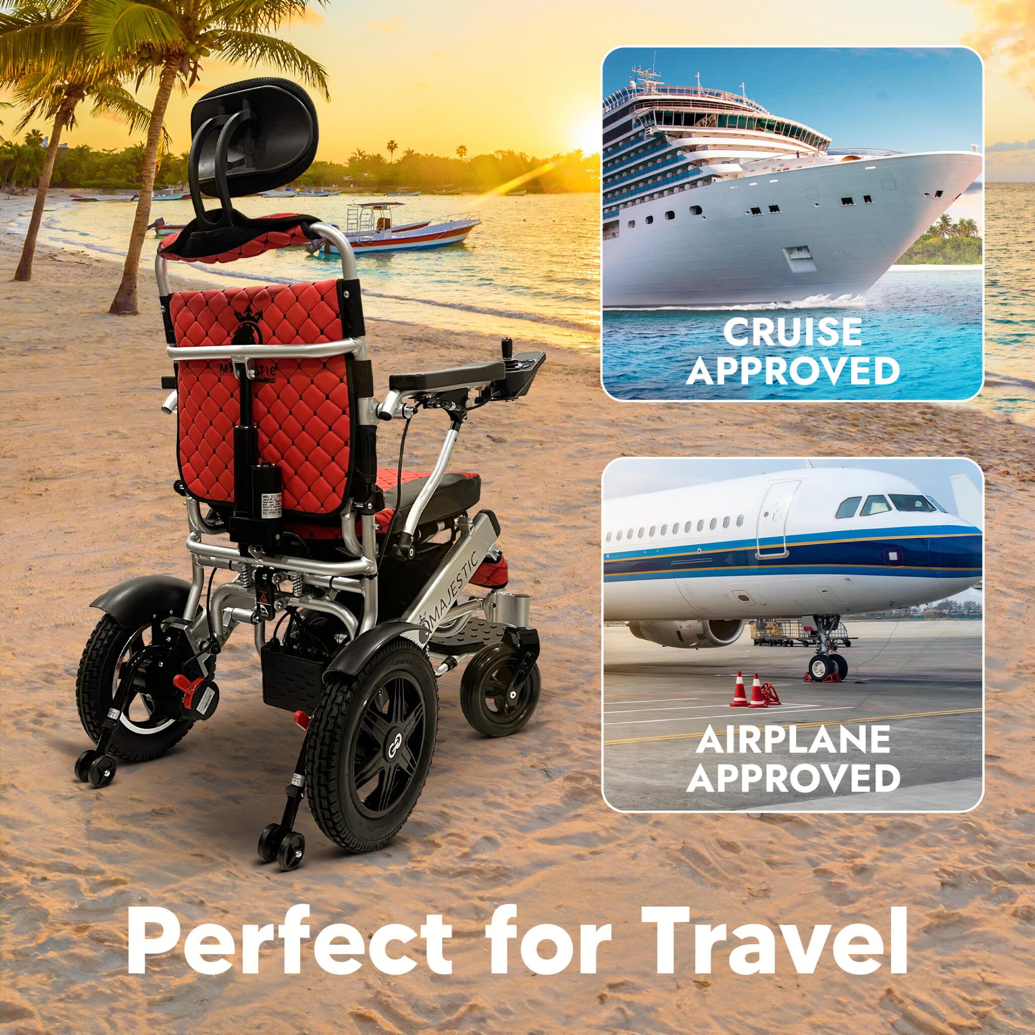 Auto Reclining Electric Wheelchair, 350 lbs Weight Capacity, 19 Miles Battery Range, Electric Wheelchairs for Adults, US Based Support, Remote Controlled Lightweight Wheel Chair, IQ-9000 by Majestic